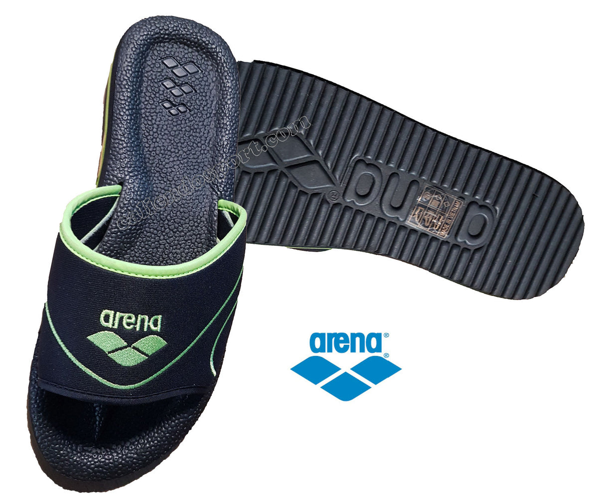 CIABATTE ARENA UOMO PALESTRA PISCINA NUOTO MARE 8043054 NERO VERDE