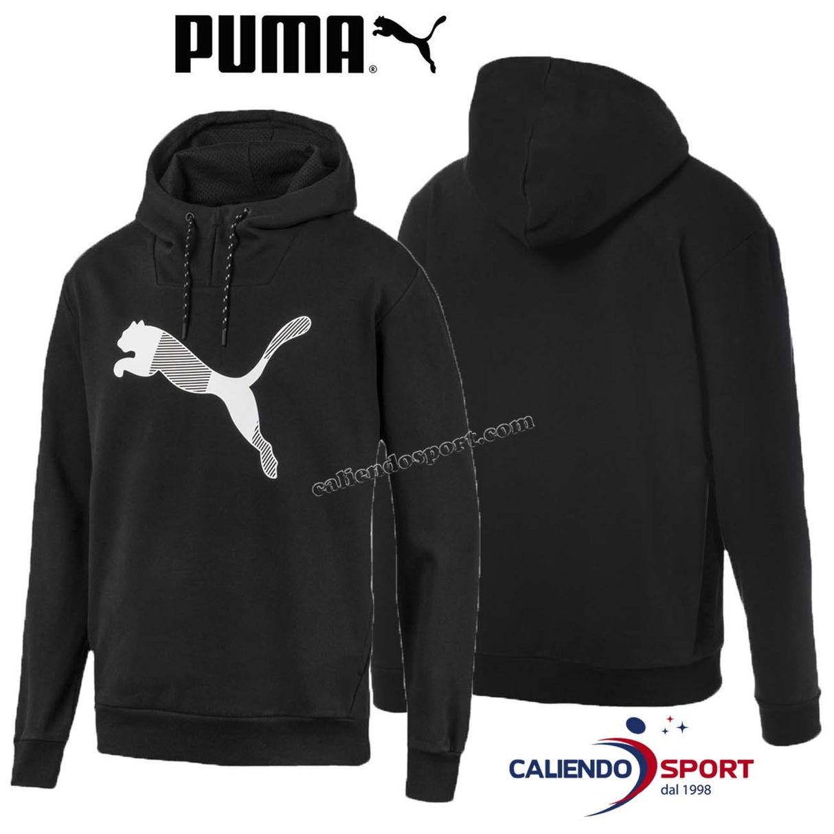 FELPA PUMA UOMO 580527 NERO CON CAPPUCCIO MODERN SPORTS FL