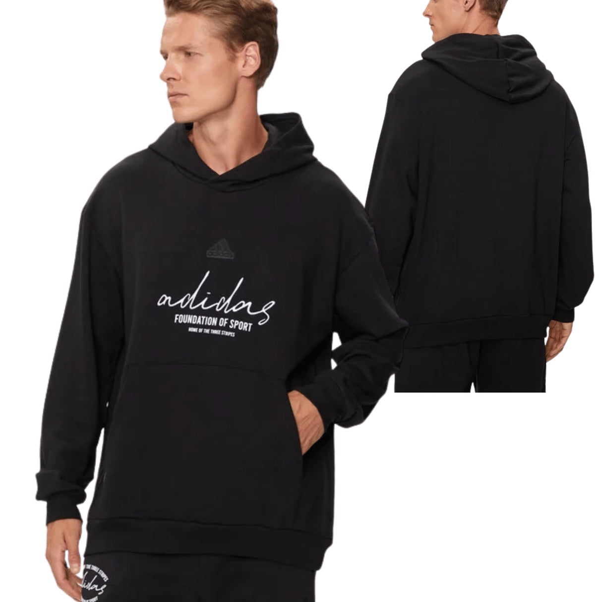 FELPA ADIDAS IW3533 Q3 NERO COTONE GARZATO