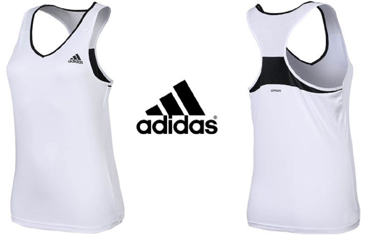 TANK TOP Women Adidas Tennis Jersey Sport Club AJ3216 GYM RUNNING WHITE