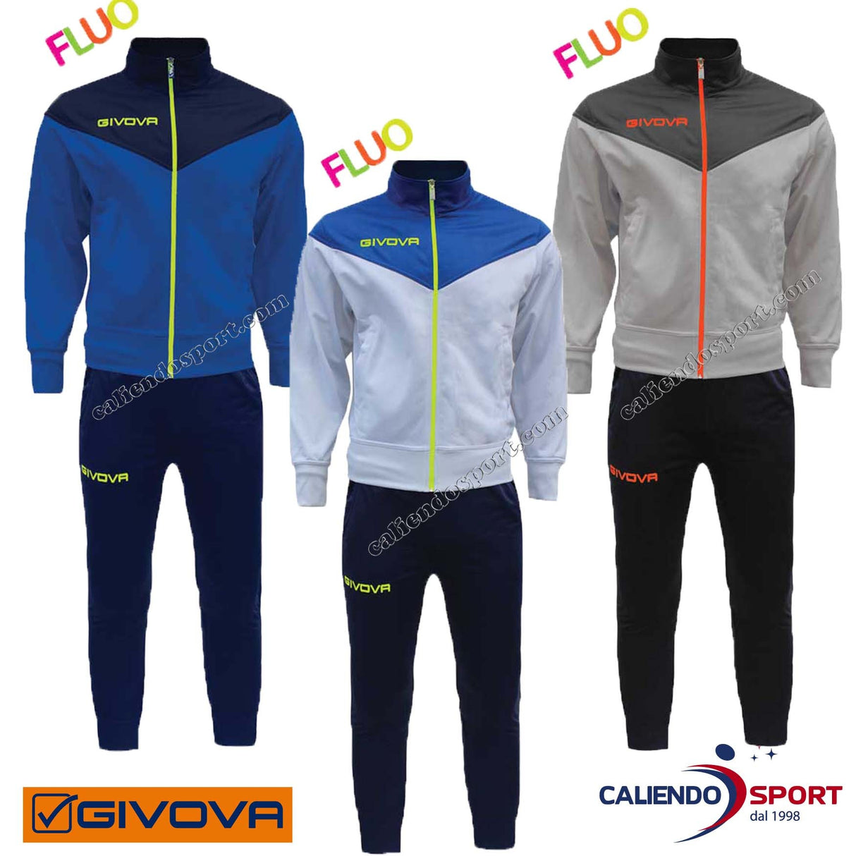 GIVOVA VENEZIA TRF030 FLUO SURVÊTEMENT HOMME ENTRAÎNEMENT GARÇON SPORT GYM TEMPS LIBRE