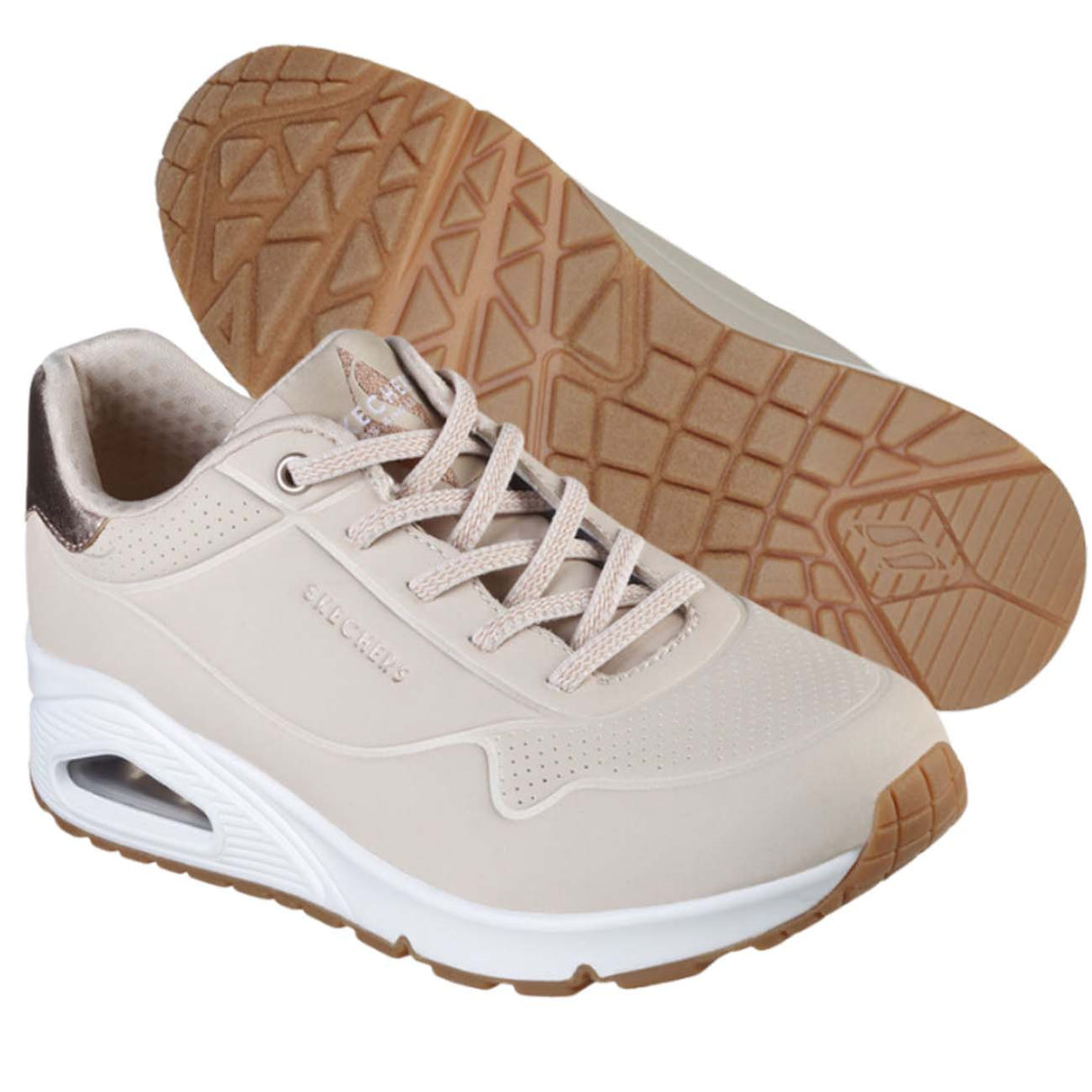 SCARPA DONNA SKECHERS 155196 NAT UNO SHIMMER AWAY