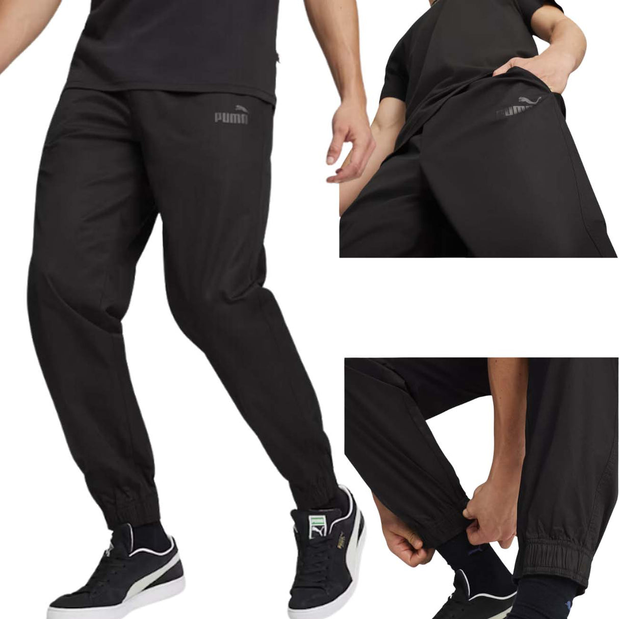 PUMA 680450 01 ESSENTIALS CHINO BLACK COTTON PANTS