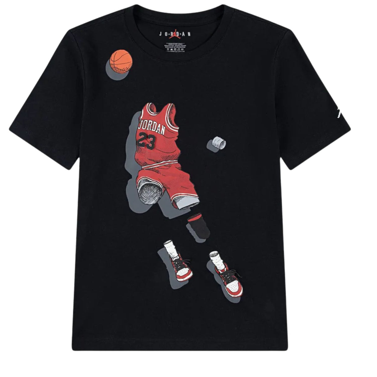 T-SHIRT RAGAZZI JORDAN 95F159 023 GOSTMAN NERO COTONE