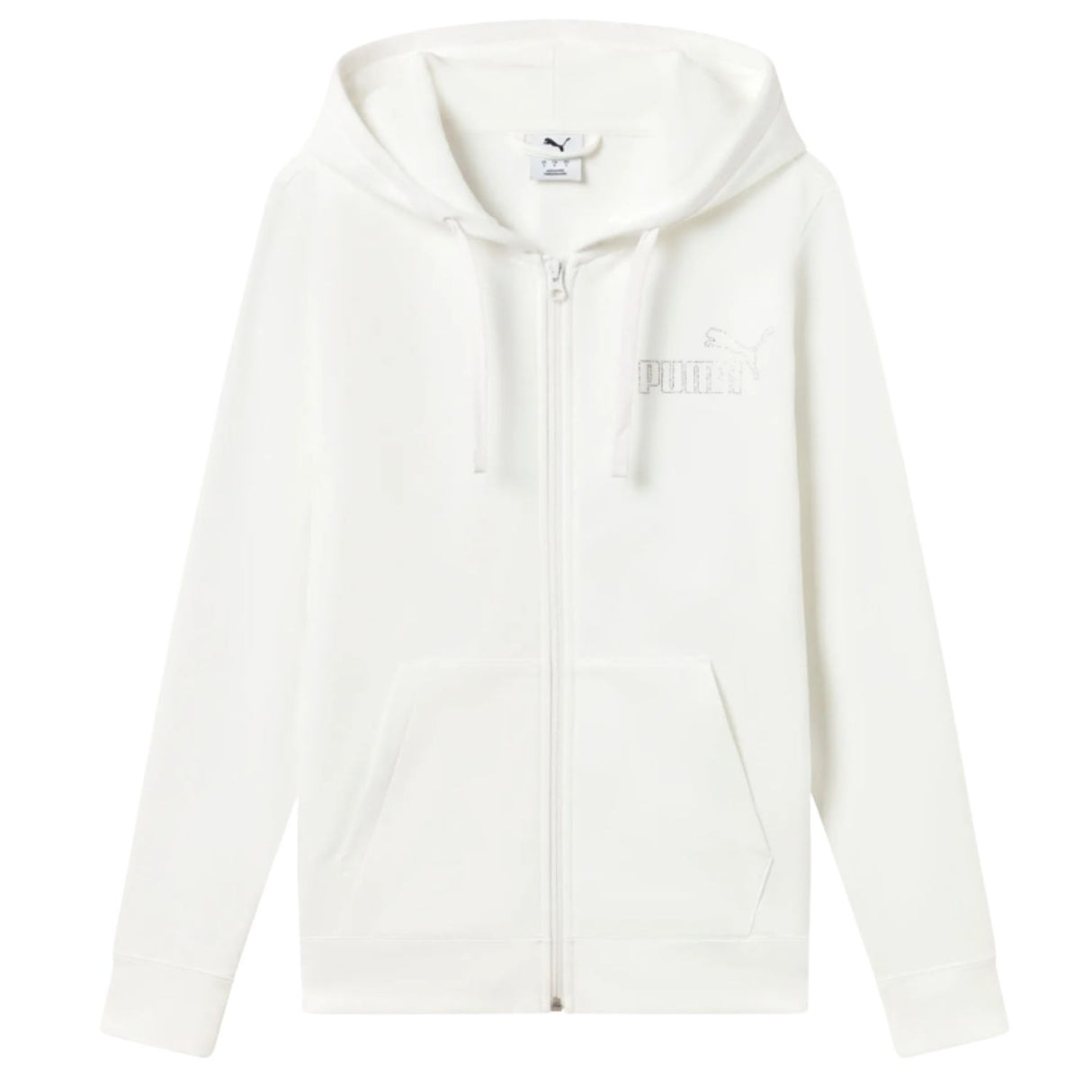 FELPA DONNA PUMA 693552 02 ESSENTIALS COTONE GARZATO BIANCO