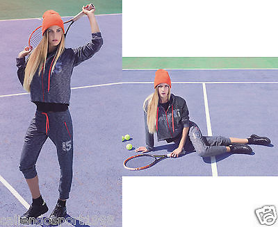 Tuta Donna Fitness Palestra Felpa+Pantalone Con Cappuccio Cotone Sport