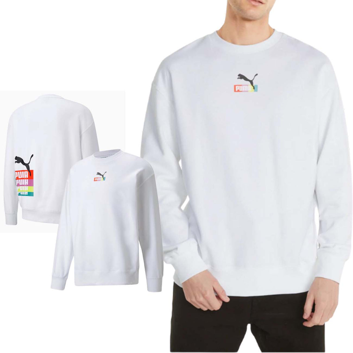 Sweat-shirt en coton brossé PUMA 533664 02 LOVE