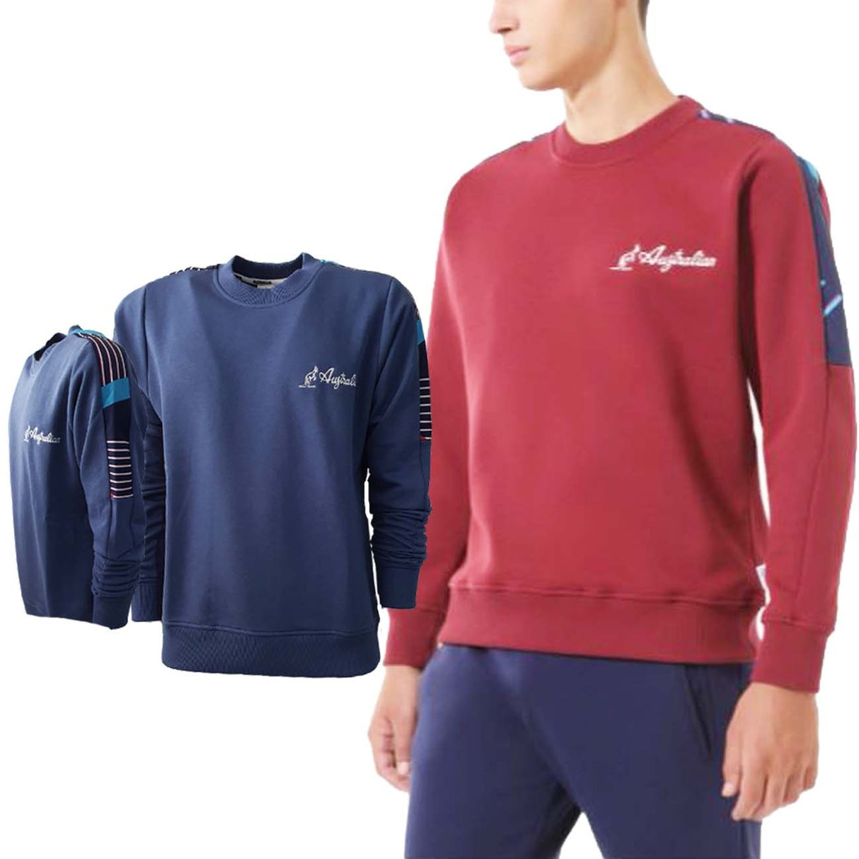 SWEAT-SHIRT AUSTRALIEN À COL RAS DU COU AVEC INSERT CÔTELÉ SWUFE0028