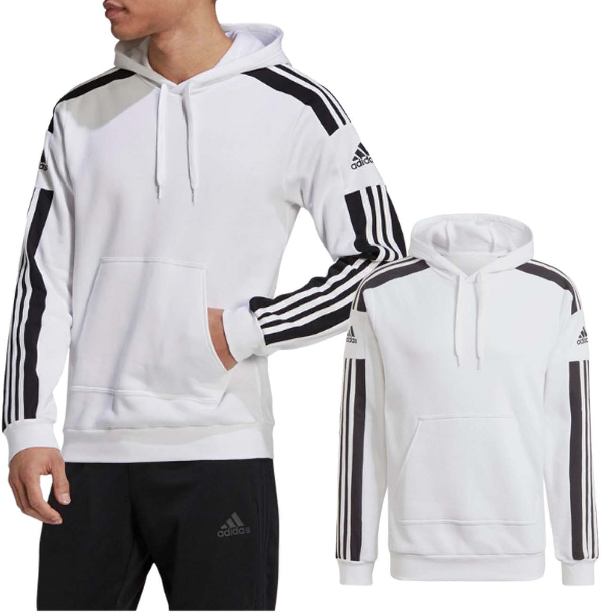 FELPA ADIDAS GT6637 CAPPUCCIO BIANCO FELPATA