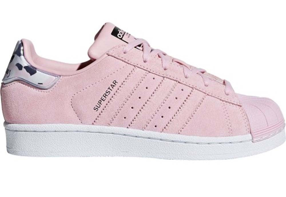 CHAUSSURES FEMMES B37262 B37261 ADIDAS ORIGINALS SUPERSTAR J BASKETS BASSE ROSE GRIS