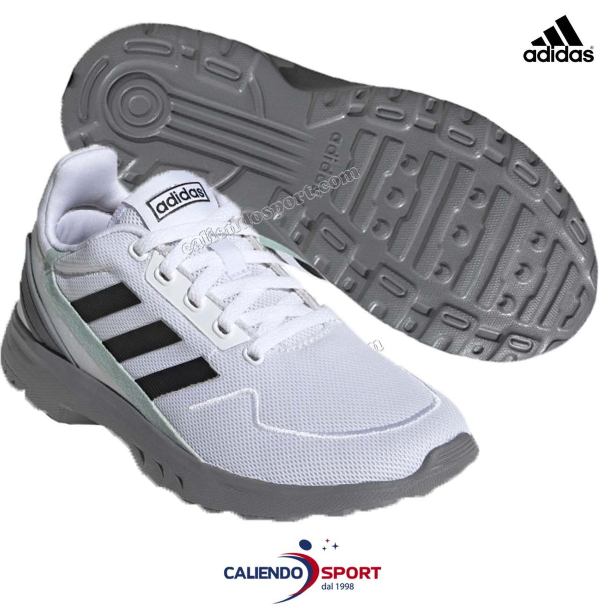 CHAUSSURES DE SPORT ADIDAS POUR GARÇONS EG3930 NEBZED NEBULA RUNNING BLANCHES