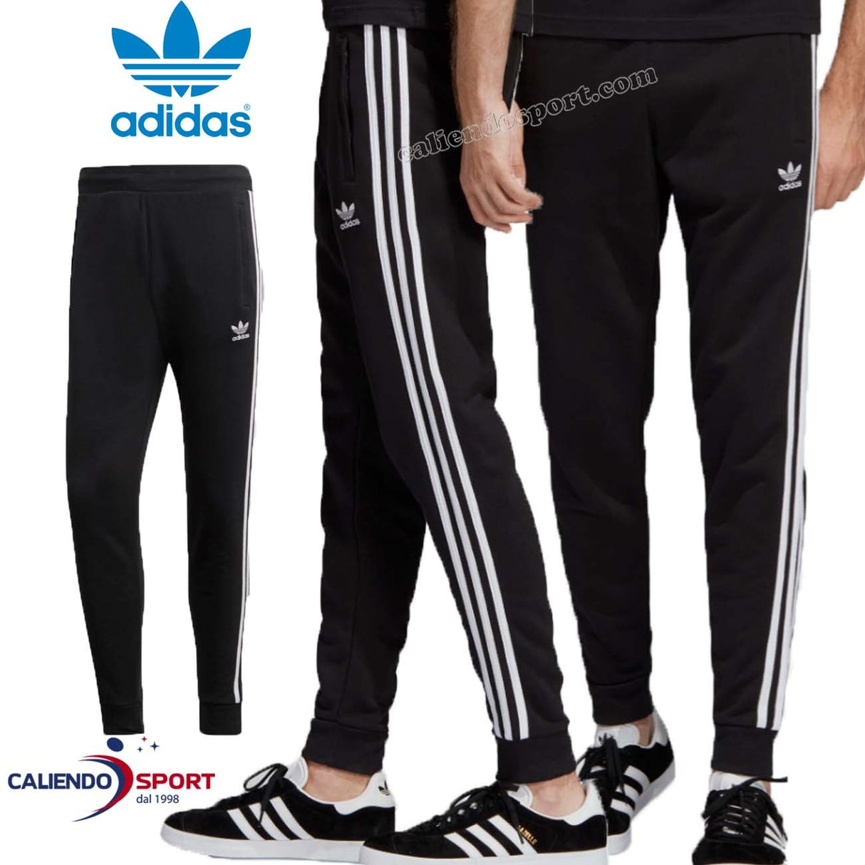 PANTALON POLAIRE À 3 BANDES NOIR ADIDAS DV1549