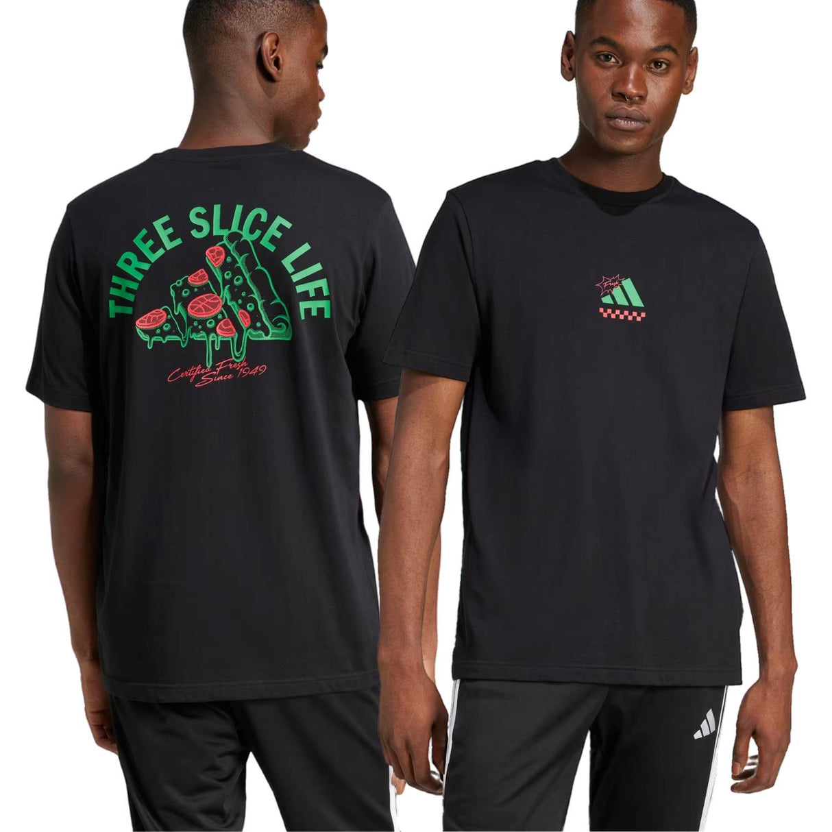 T-SHIRT ADIDAS JM0347 GRAFICA LOUNGE PIZZA