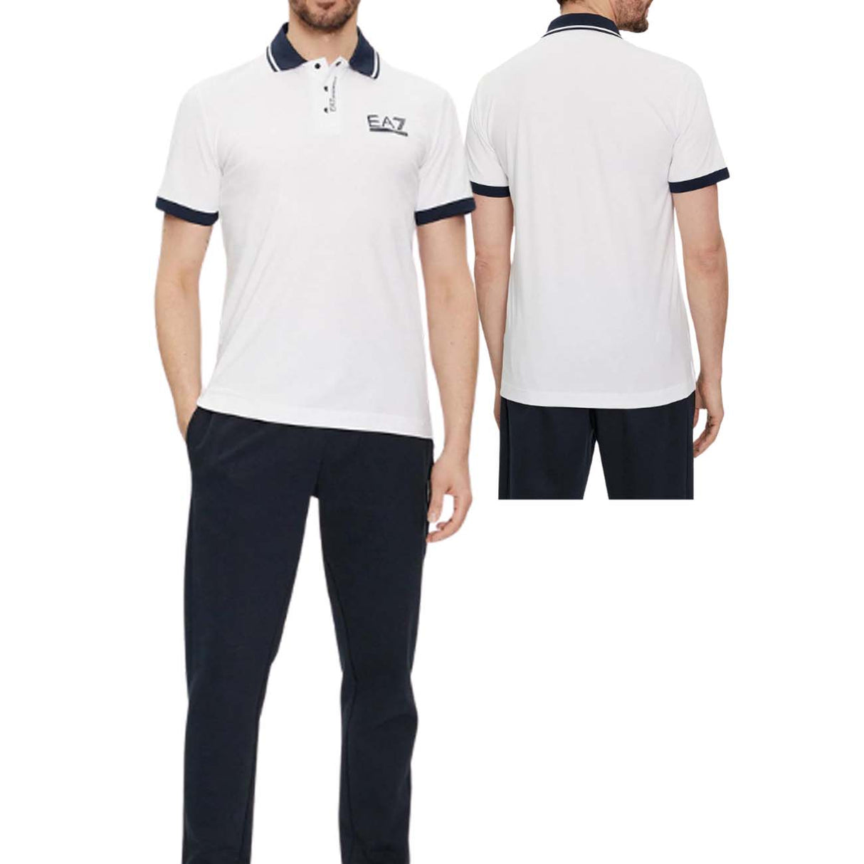 POLO ARMANI EA7 E24 3DPF17 PJ03Z 1100 BIANCO COTONE