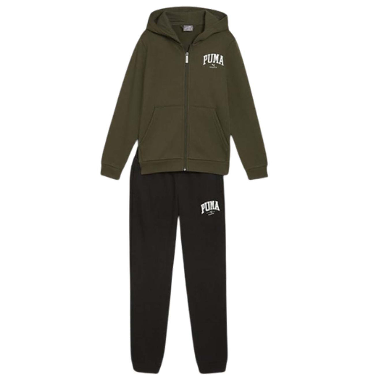 TUTA RAGAZZI PUMA 683318 70 SQUAD VERDE COTONE FELPATO