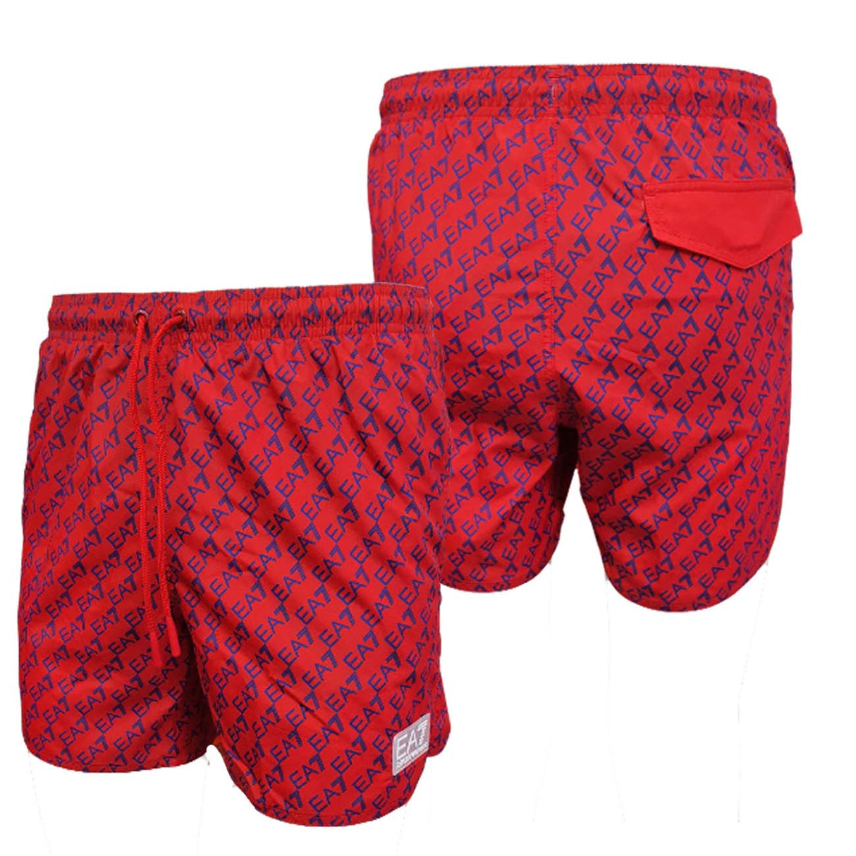 MAILLOT DE BAIN HOMME ARMANI EA7 902000 2R762 ROUGE MULTILOGO