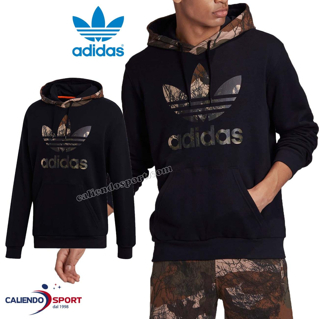 Sweat à capuche en coton camouflage ADIDAS GD5956