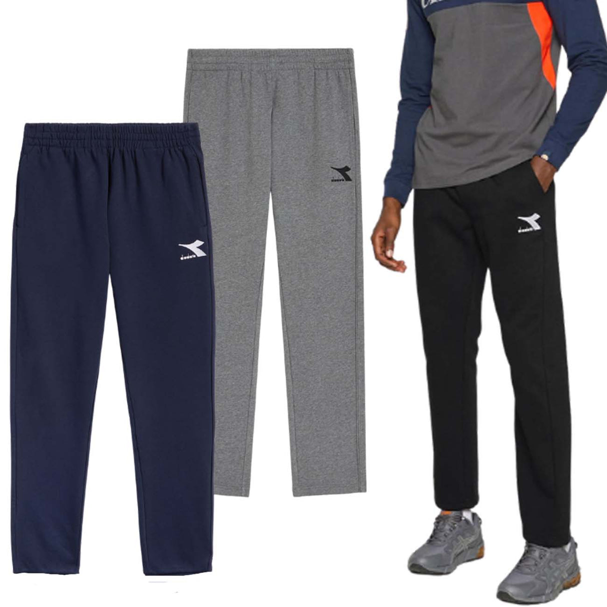 DIADORA 178848 FLEECE PANTS OPEN AT THE BOTTOM