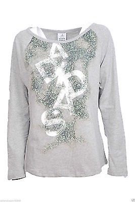 T-SHIRT FEMME ADIDAS S49893 MANCHES LONGUES COTON GRIS