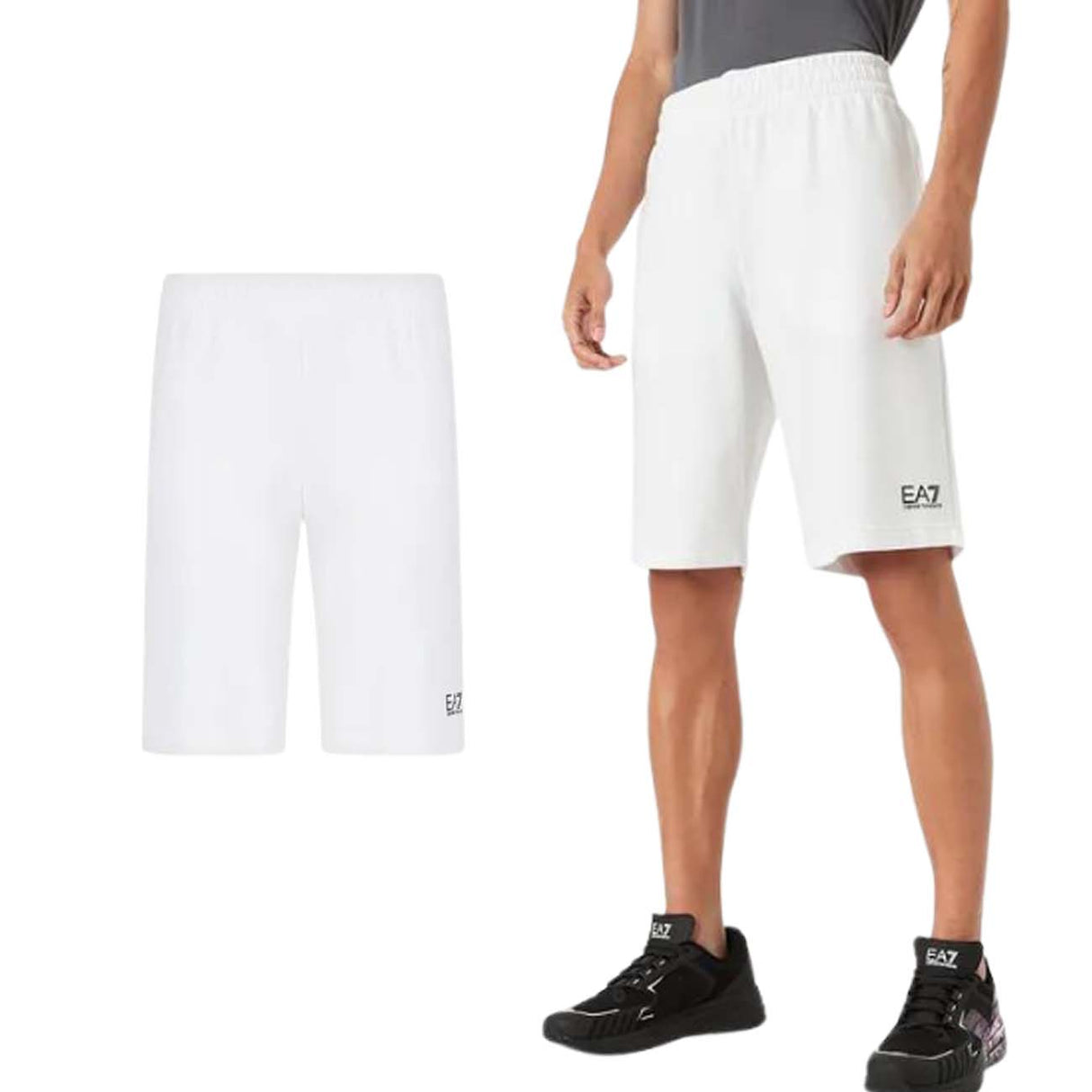 PANTALONCINO ARMANI EA7 E24 8NPS02 PJ05Z 1100 BIANCO COTONE