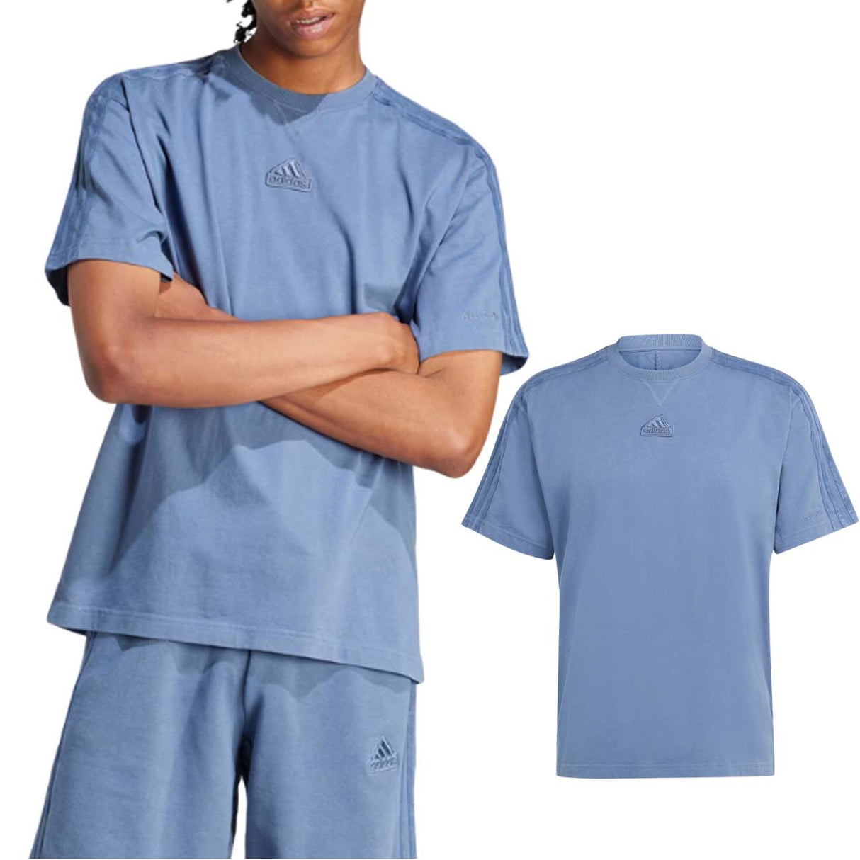 T-SHIRT ADIDAS IR5199 TESSUTO LAVATO 3 STRISCE SZN