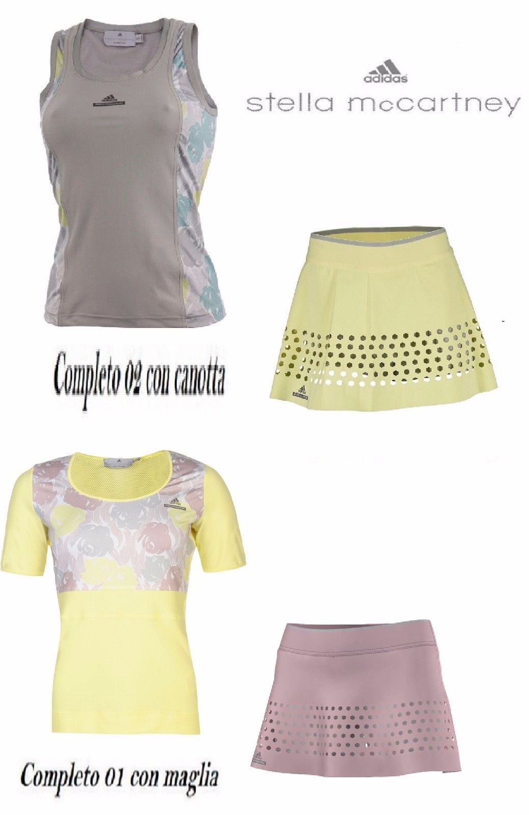 Ensemble débardeur et t-shirt de tennis pour femme Adidas Stella McCartney CHEMISE DÉCONTRACTÉE