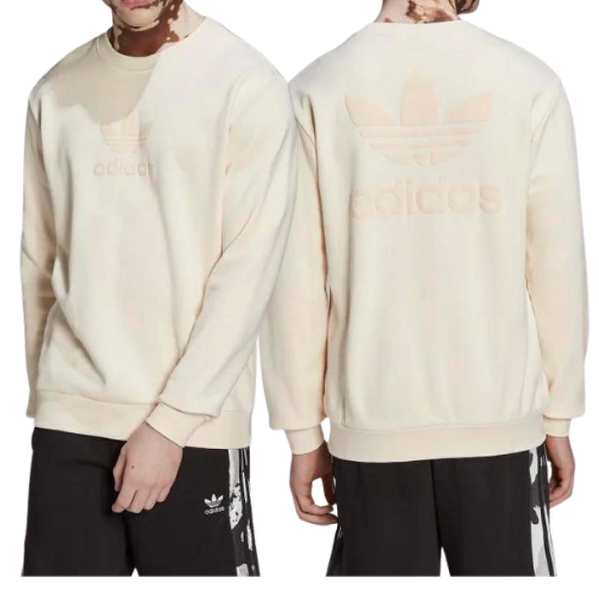 ADIDAS HK2794 TREFOIL SERIES STREET CREW BRUSHED COTTON SWEATSHIRT