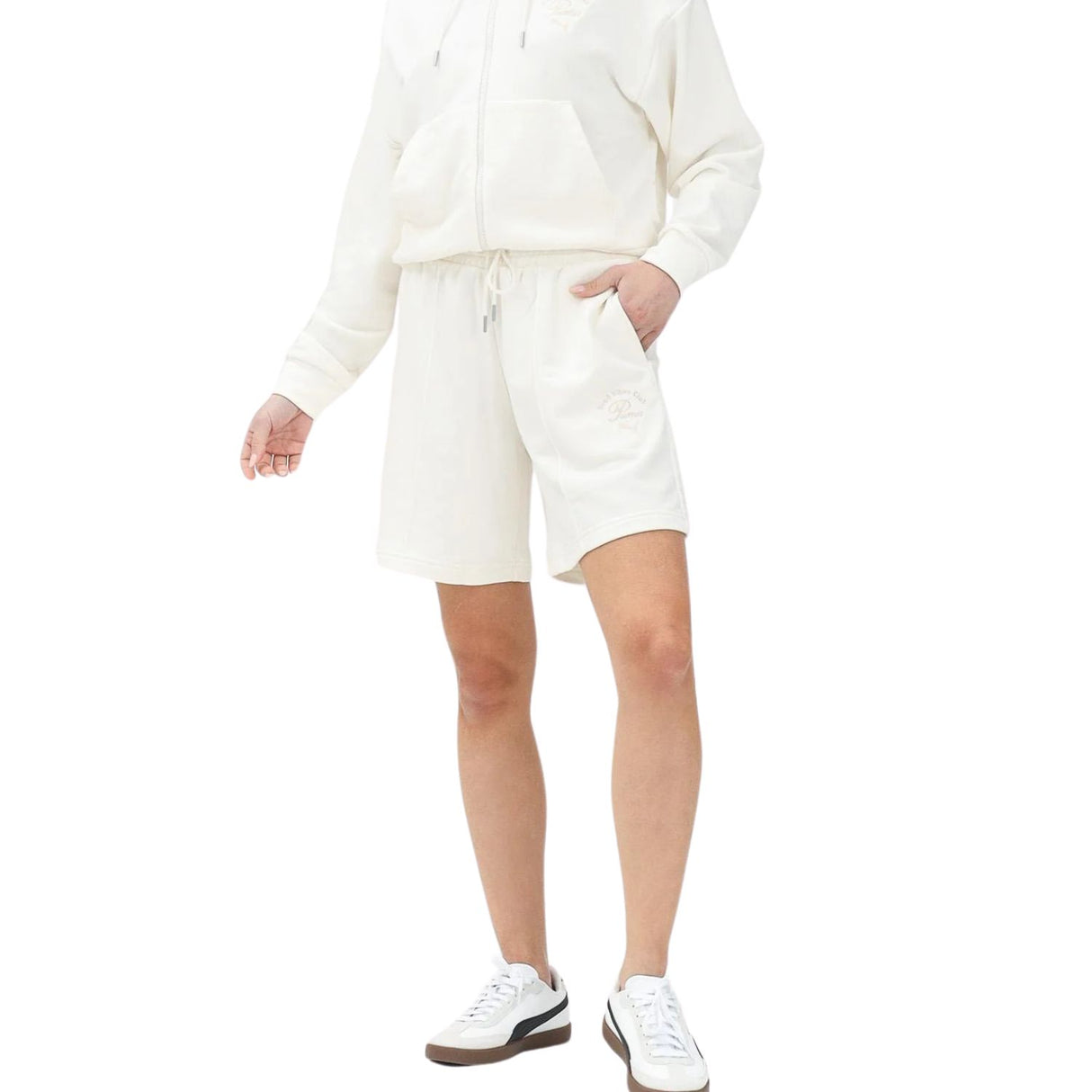 PANTALONCINO DONNA PUMA 633189 05 RELAXED GRAPHIC BIANCO