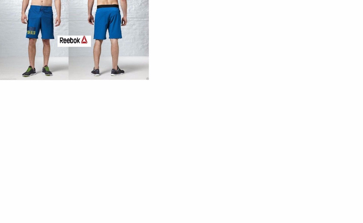 SHORTS Men REEBOK Fitness SPORT GYM CASUAL RUNNING BLUE