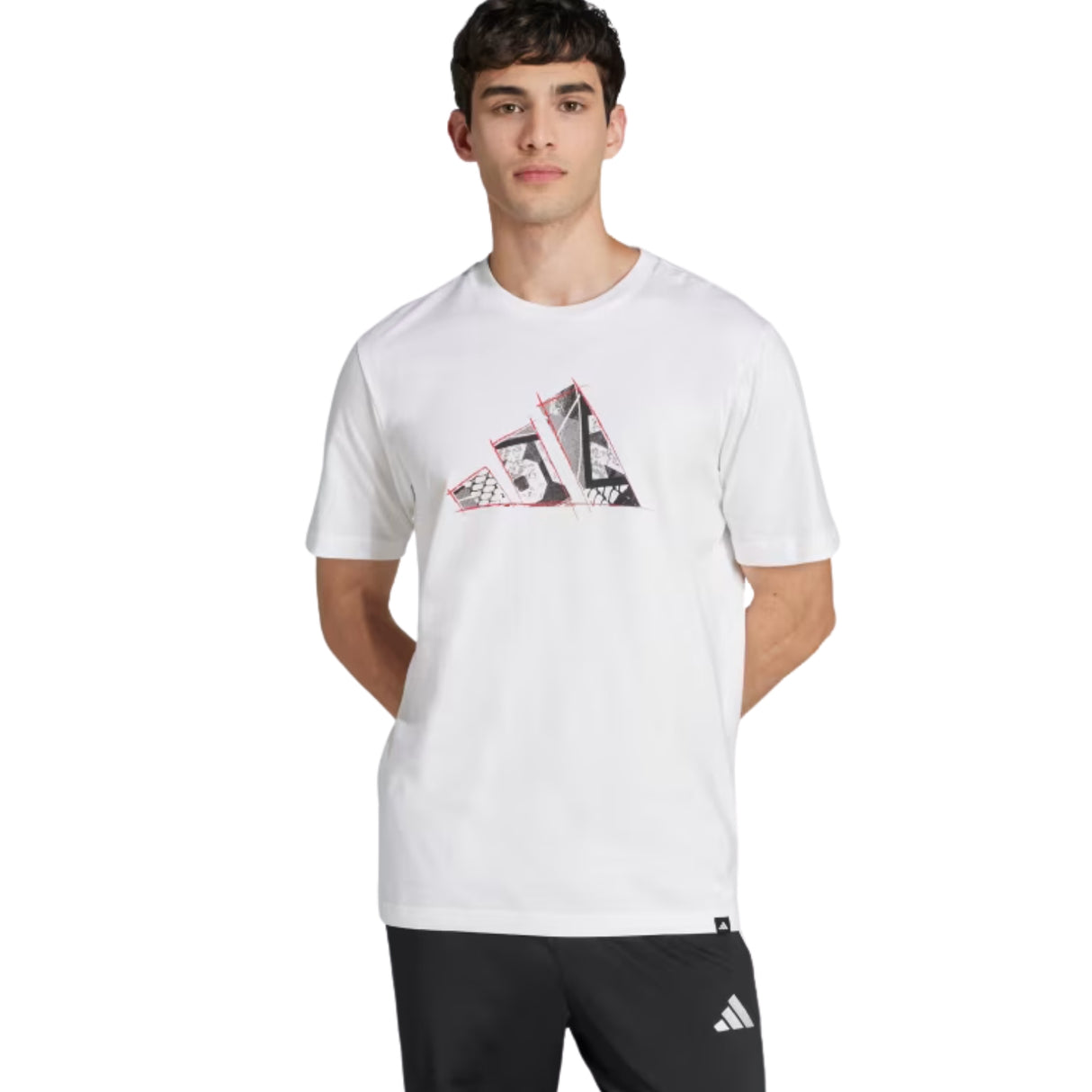 T-SHIRT ADIDAS JJ3935 LOGO GRAPHIC BIANCO COTONE