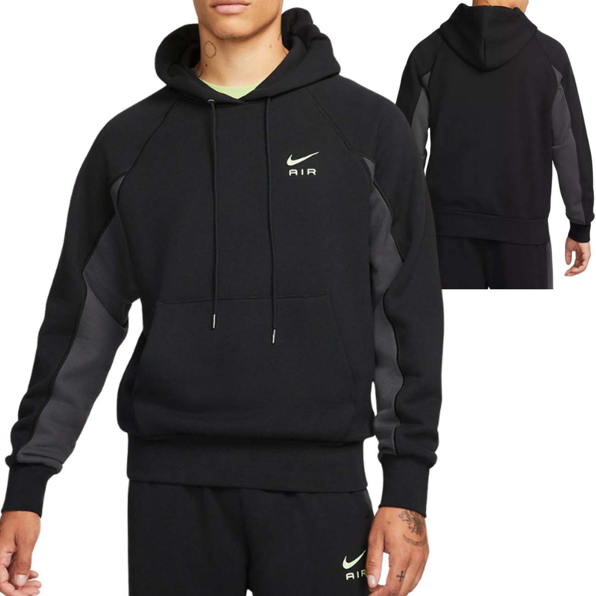 NIKE AIR DQ4207 011 BLACK BRUSHED COTTON SWEATSHIRT