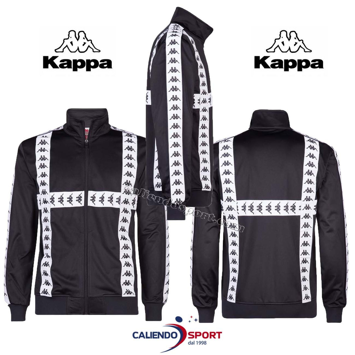 VESTE KAPPA 304UBU0 901 NOIR 222 BANDE CALAK