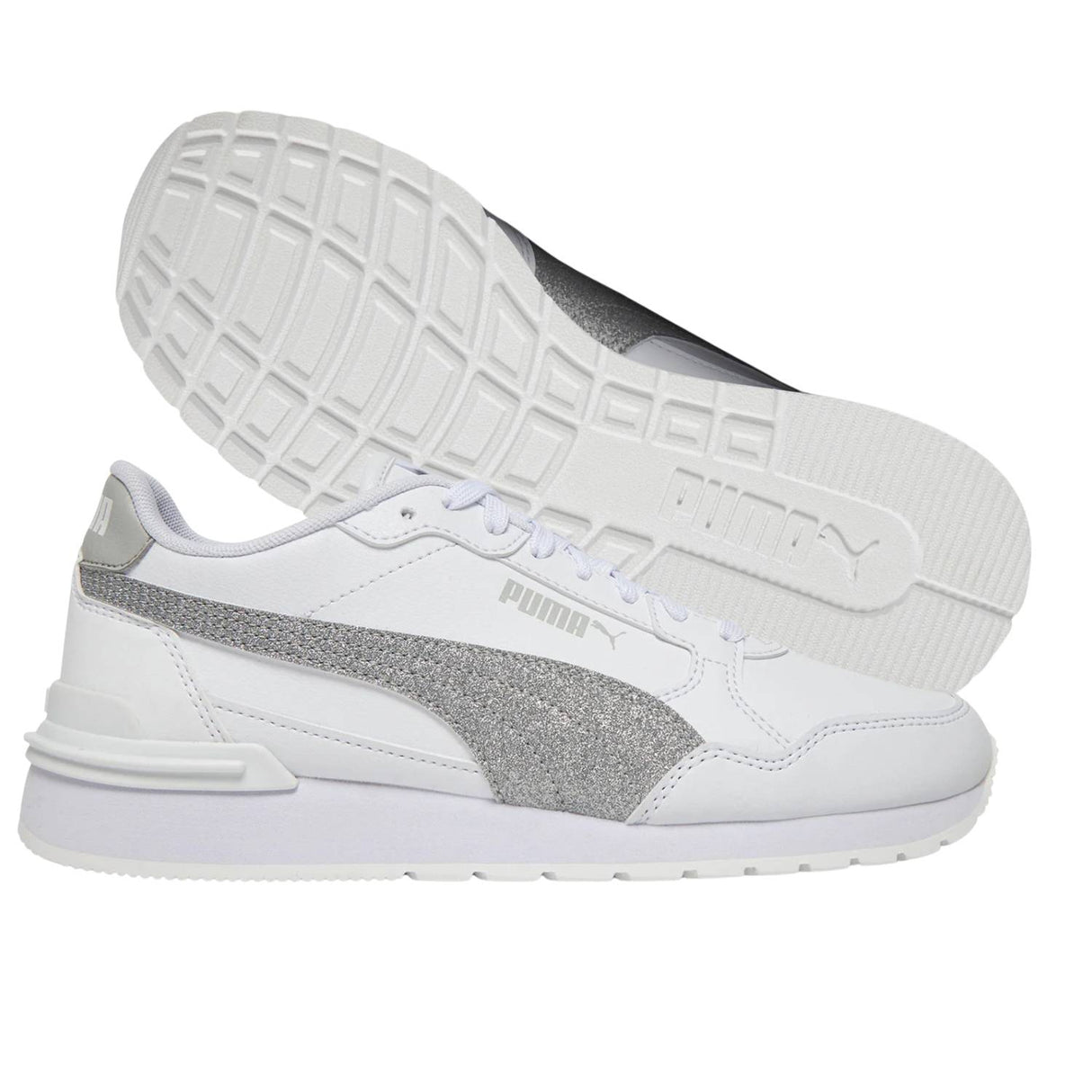SCARPA DONNA PUMA 401586 01 RUNNER V4 GLITTER BIANCO
