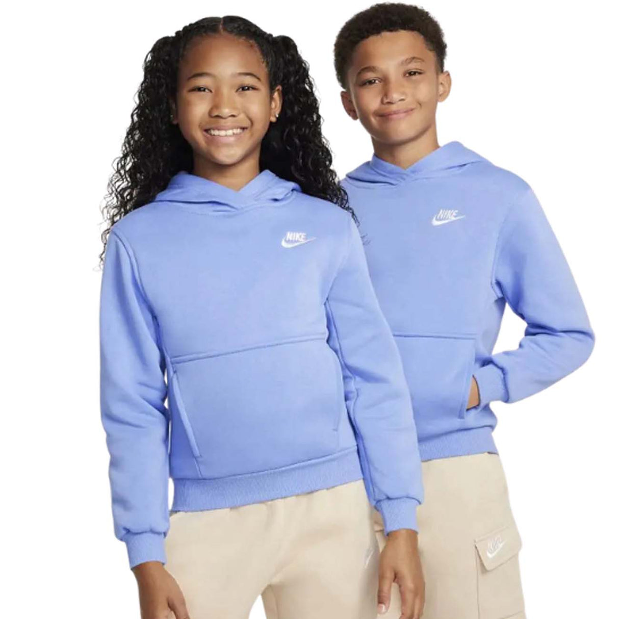 NIKE FD3000 494 SWEATSHIRT BOYS COTTON FLEECE LIGHT BLUE UNISEX