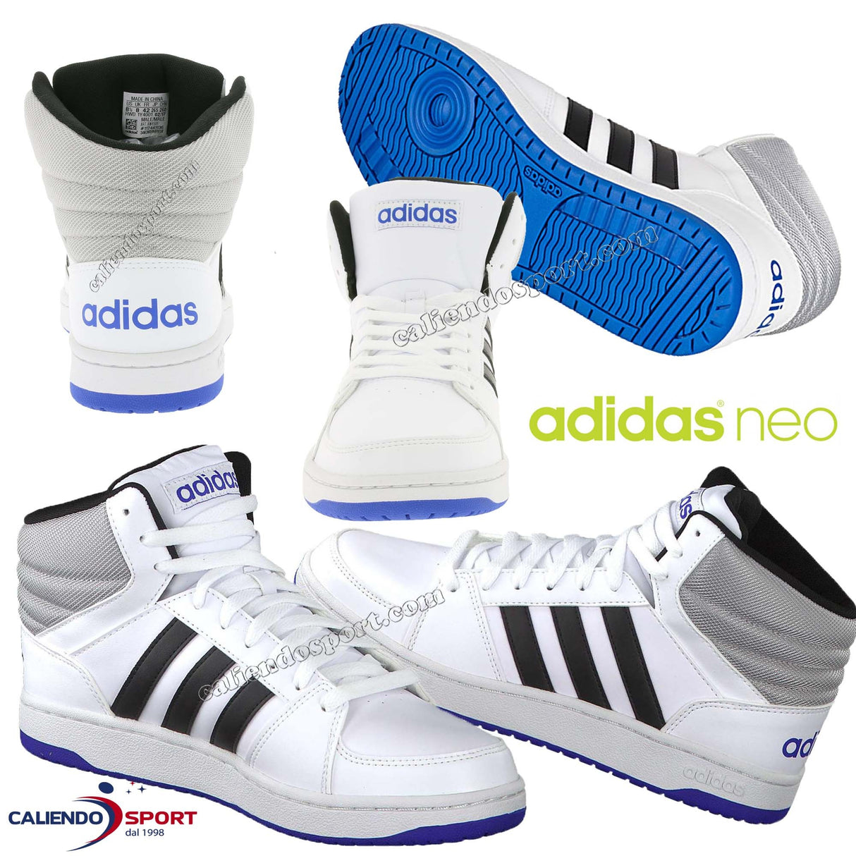 ADIDAS NEO AW4585 HOOPS VS MID WHITE MEN'S AND WOMEN'S SHOES