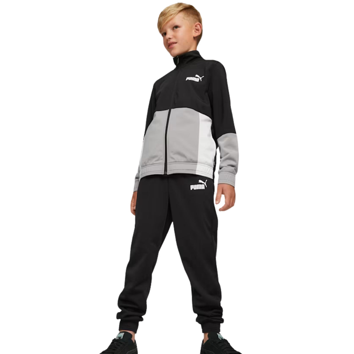 TUTA RAGAZZI PUMA 676373 01 COLORBLOK NERO ACETATO
