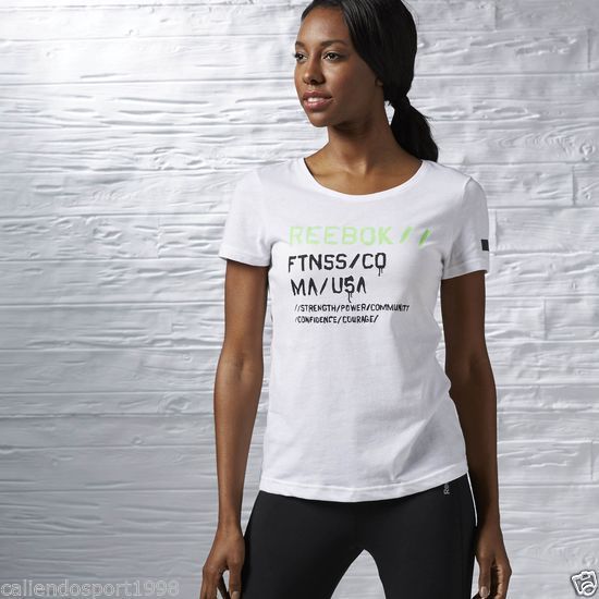 T-SHIRT DONNA REEBOK fitness Graphic Palestra Sport Fitness CASDUAL