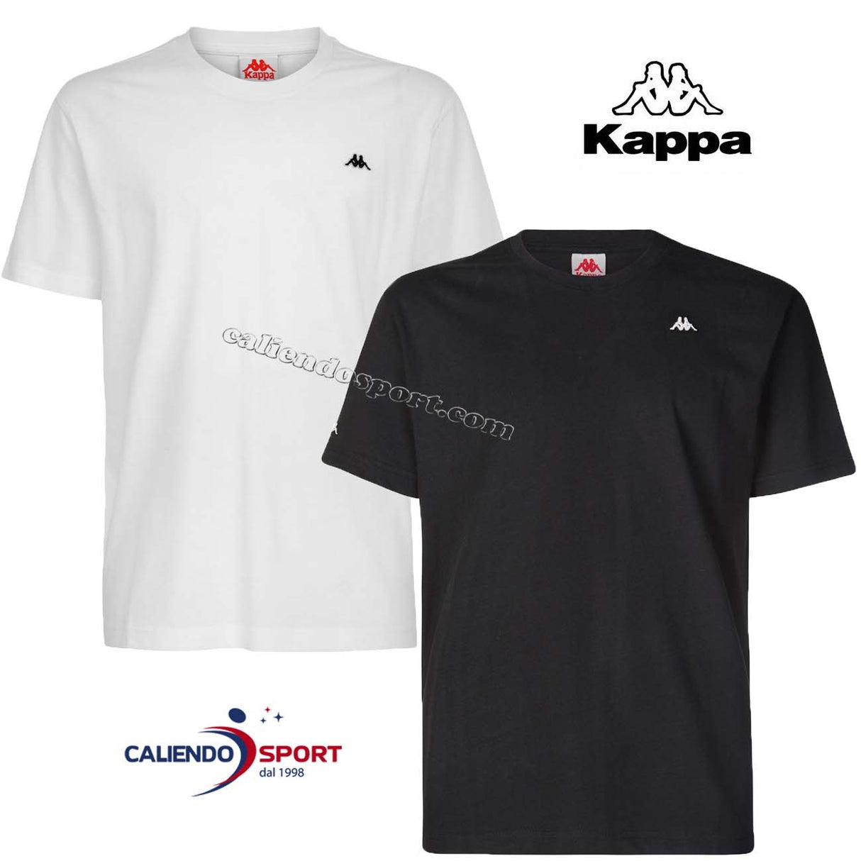 -KAPPA T-SHIRT 3111FQW A01 A00 BLACK WHITE AUTHENTIC TAYLOR