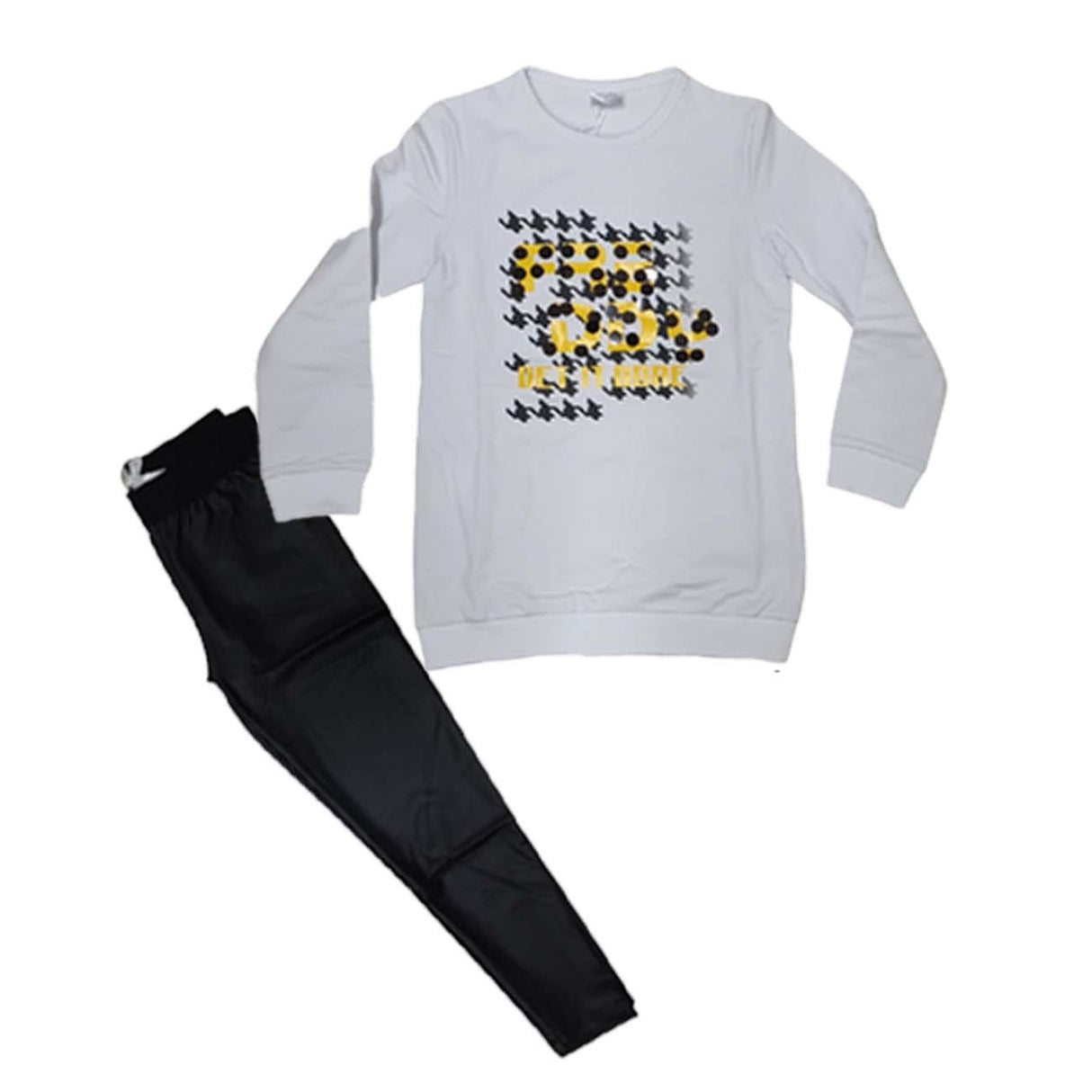 ENSEMBLE COMPLET FILLE FREDDY FR0270 LEGGINGS+SWEAT-SHIRT EN COTON POLAIRE