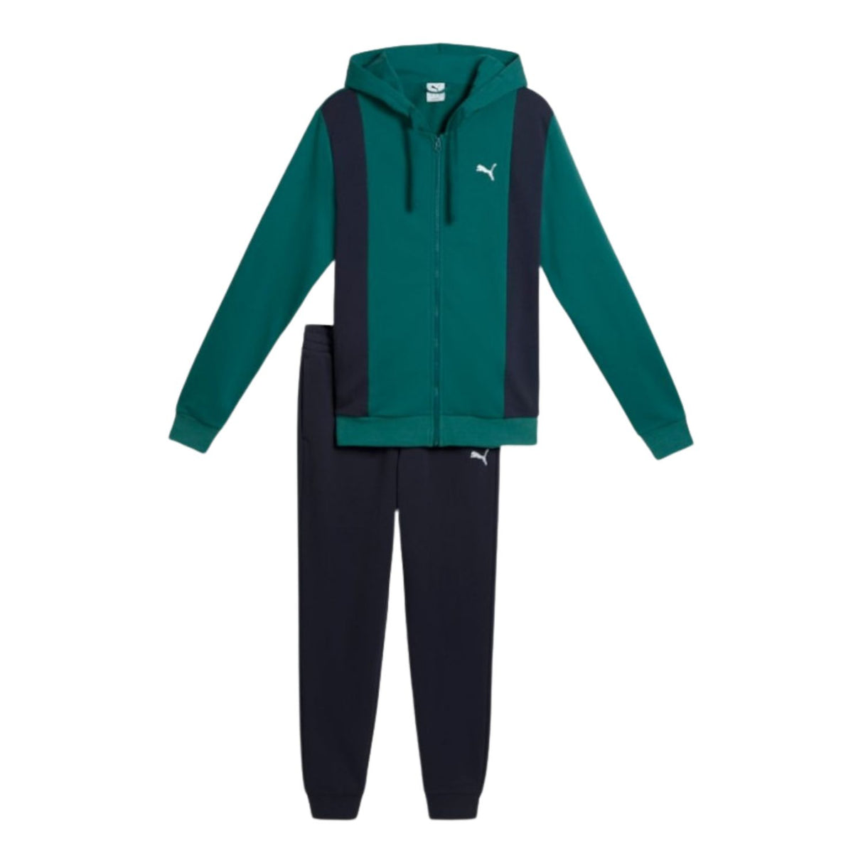 TUTA PUMA 691769-41 VERDE COTONE GARZATO