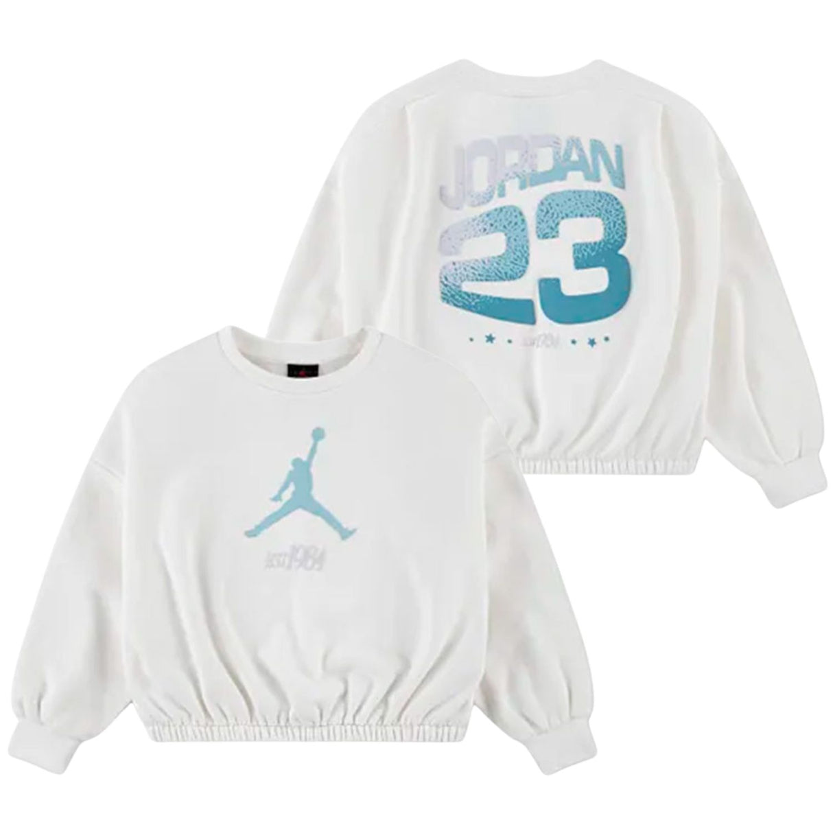 FELPA RAGAZZE JORDAN 45F410 782 BIANCO FELPATO