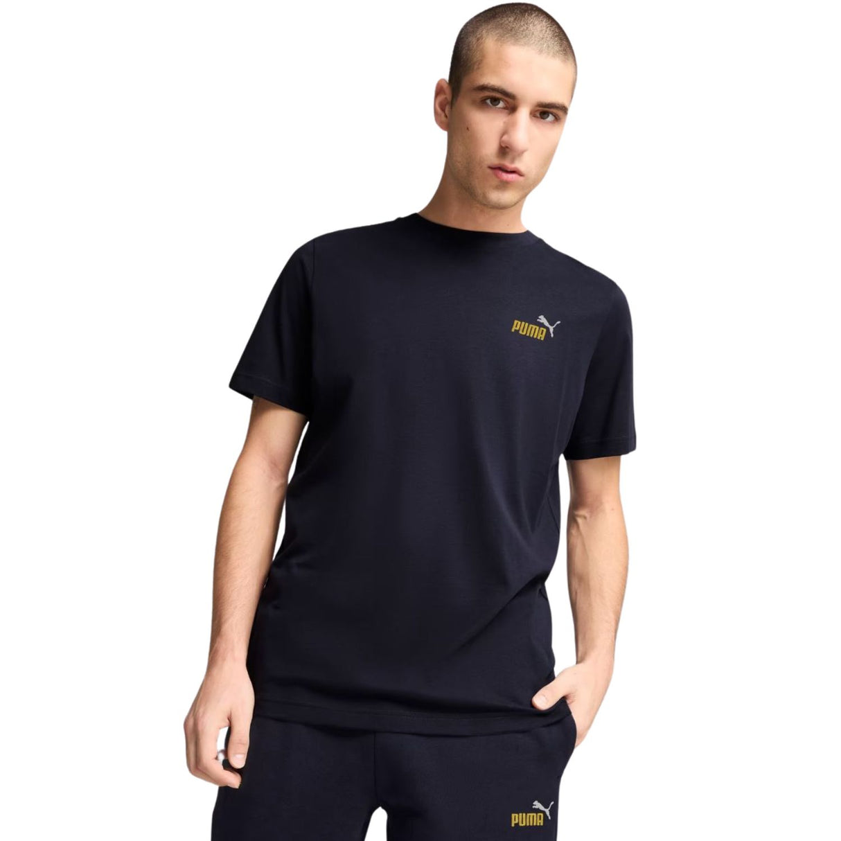 T-SHIRT PUMA 684717 16 ESSENTIALS LOGO PICCOLO COTONE BLU