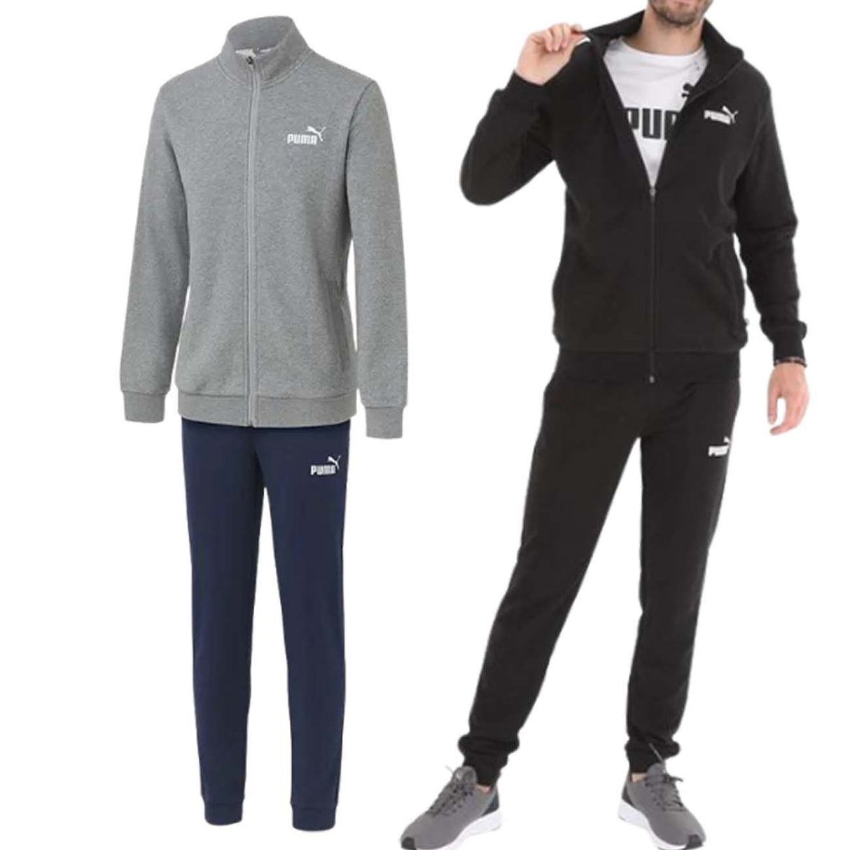 SURVÊTEMENT PUMA HOMME 585840 CLEAN SWEAT COTON BROSSÉ