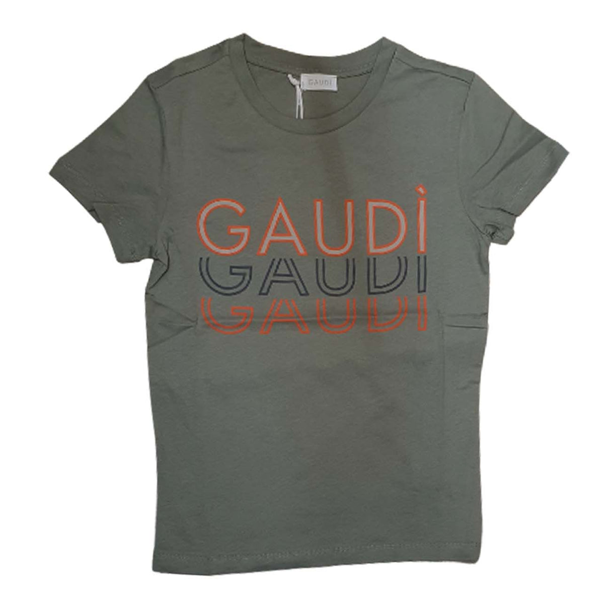 GAUDI' BOYS T-SHIRT GAM04519 GREEN COTTON