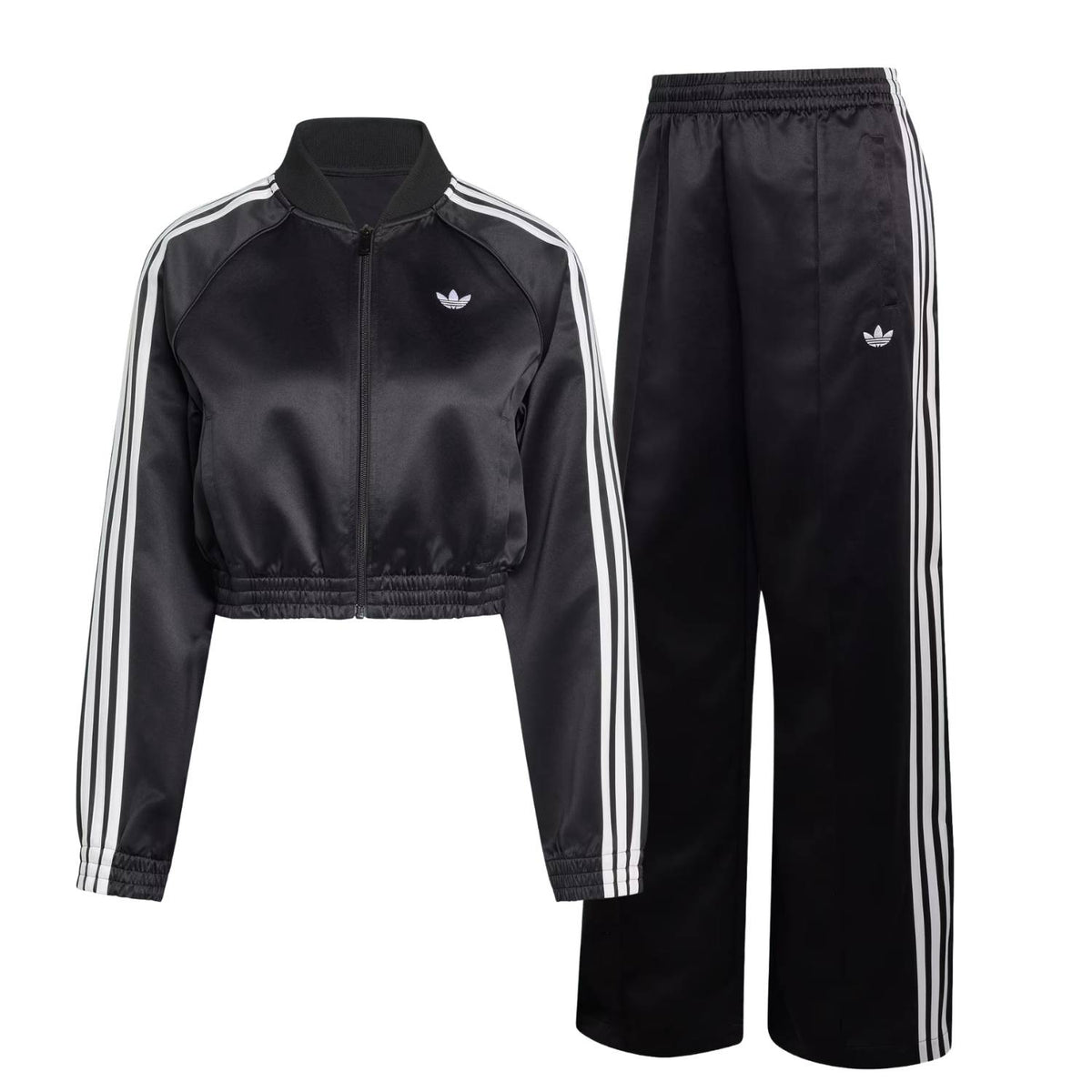 GIACCA + PANTALONE DONNA ADIDAS KS9371 KS9372 SST NERO RASO