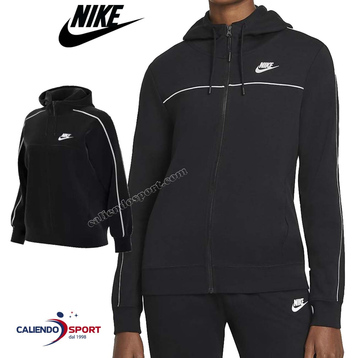 FELPA DONNA NIKE CZ8338 010 HOODIE MILLENIUM COTONE