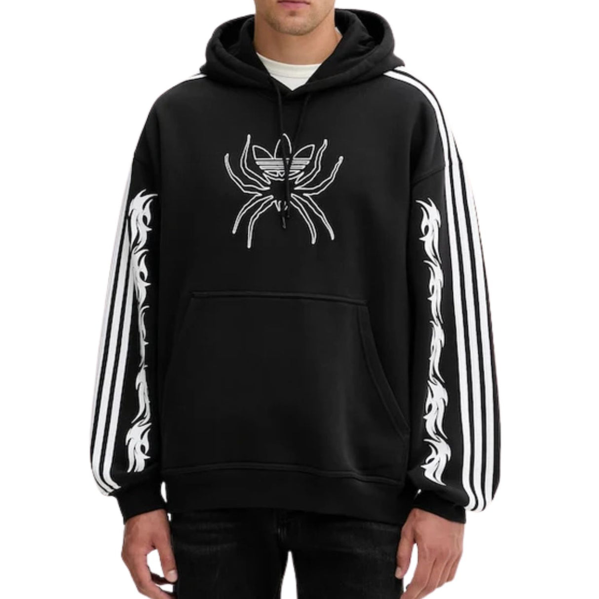 FELPA ADIDAS JW0223 SPIDERS LOOSE CAPPUCCIO FELPATA NERO