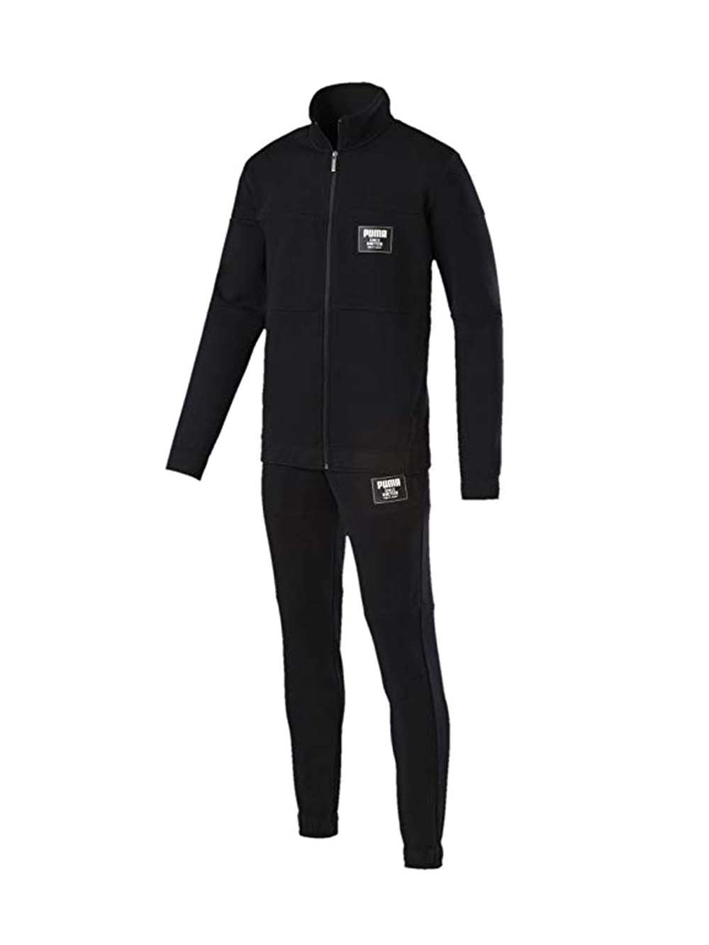 TUTA UOMO PUMA 851563 01 NERO 851563 03 GRIGIO COTONE FELPATO REBEL BLOOK SPORT PALESTRA