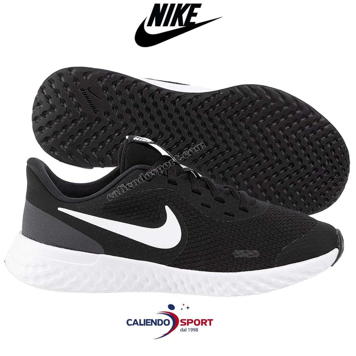 NIKE SHOE BQ5671 003 REVOLUTION 5 GS BLACK