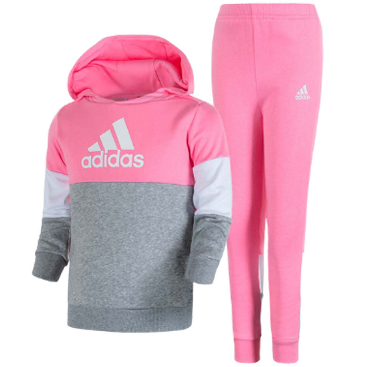 ADIDAS HU0430 COTTON FLEECE GIRLS TRACKSUIT